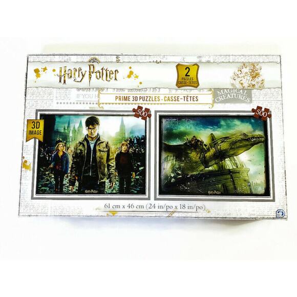 Harry Potter Lenticular 3D Image Puzzles 500 Piece Twin Pack 24 Inch New - Picture 1 of 8